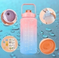 BUTELKA MOTYWACYJNA BIDON NA WODĘ 2000ML 2L ZE SŁOMKĄ Z UCHWYTEM MIARKĄ