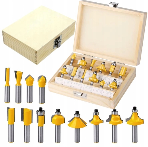 ZESTAW FREZÓW STOLARSKICH SZYBKOTNĄCYCH FREZY STOLARSKIE KSZTAŁTOWE 12SZT