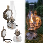 LAMPA NAFTOWA 31 cm Z LUSTREM LATARNIA DOMOWA OGRODOWA STARY MOSIĄDZ