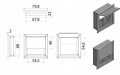 PRZEPUST KABLA ALUMINIOWY 80x80 mm SZCZOTKA MASKUJĄCA PRZELOTKA CHROM MAT