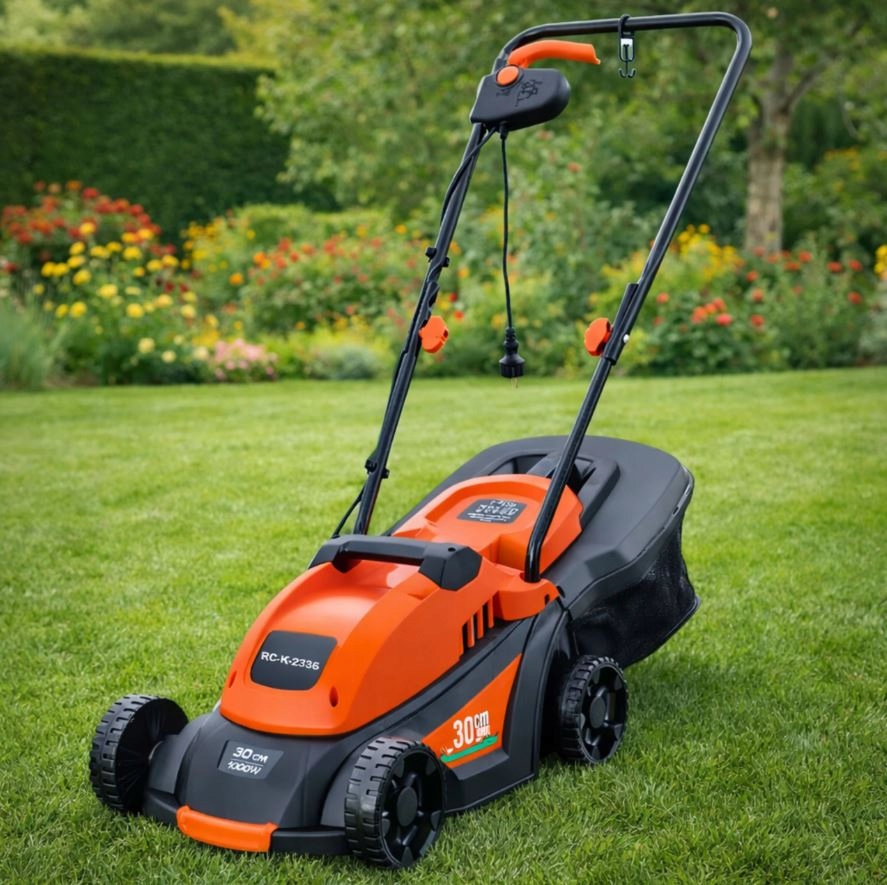KOSIARKA ELEKTRYCZNA LEKKA MOCNA DO KOSZENIA TRAWY DUŻY KOSZ 35L 1000W