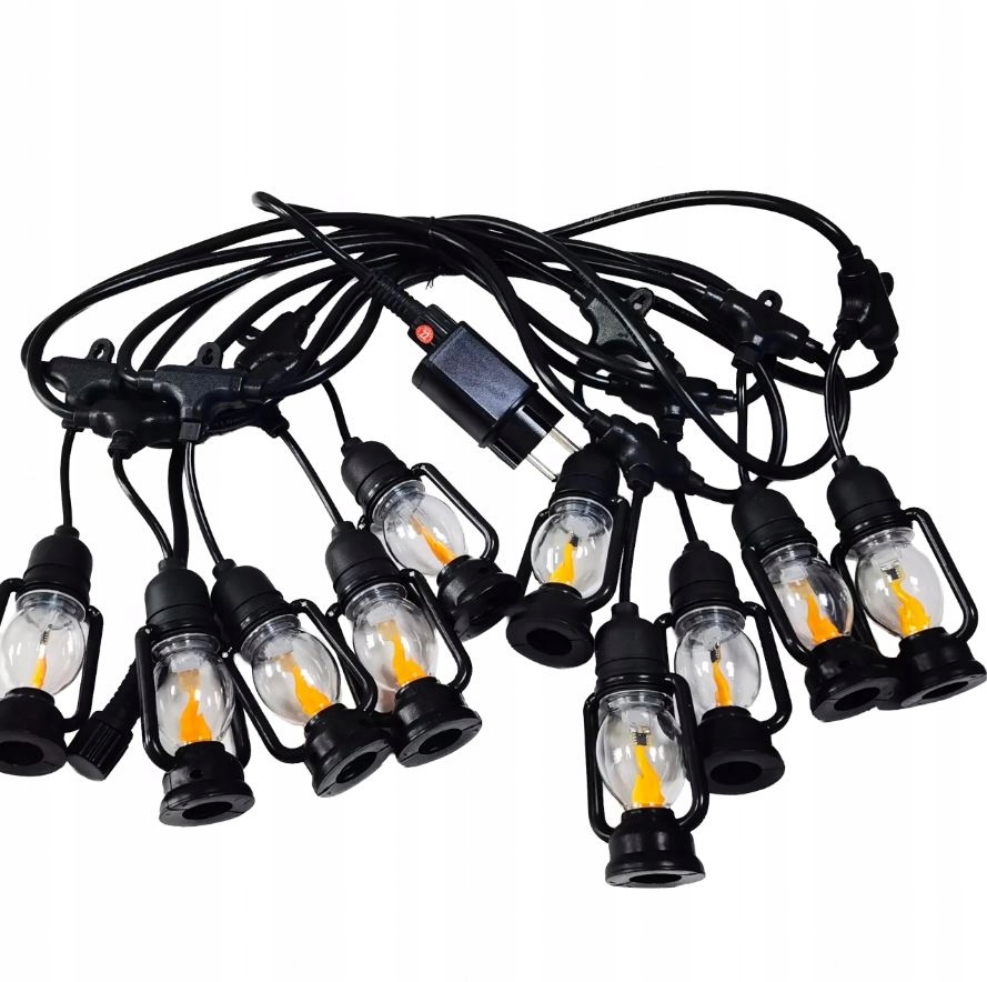 GIRLANDA ŚWIETLANA LAMPKI DEKORACYJNE LED 10SZT LATARENKI OGRODOWE 10CM 5M