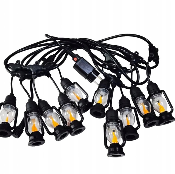 GIRLANDA ŚWIETLANA LAMPKI DEKORACYJNE LED 10SZT LATARENKI OGRODOWE 10CM 5M
