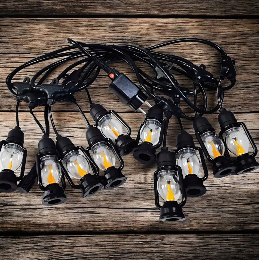 GIRLANDA ŚWIETLANA LAMPKI DEKORACYJNE LED 10SZT LATARENKI OGRODOWE 10CM 5M