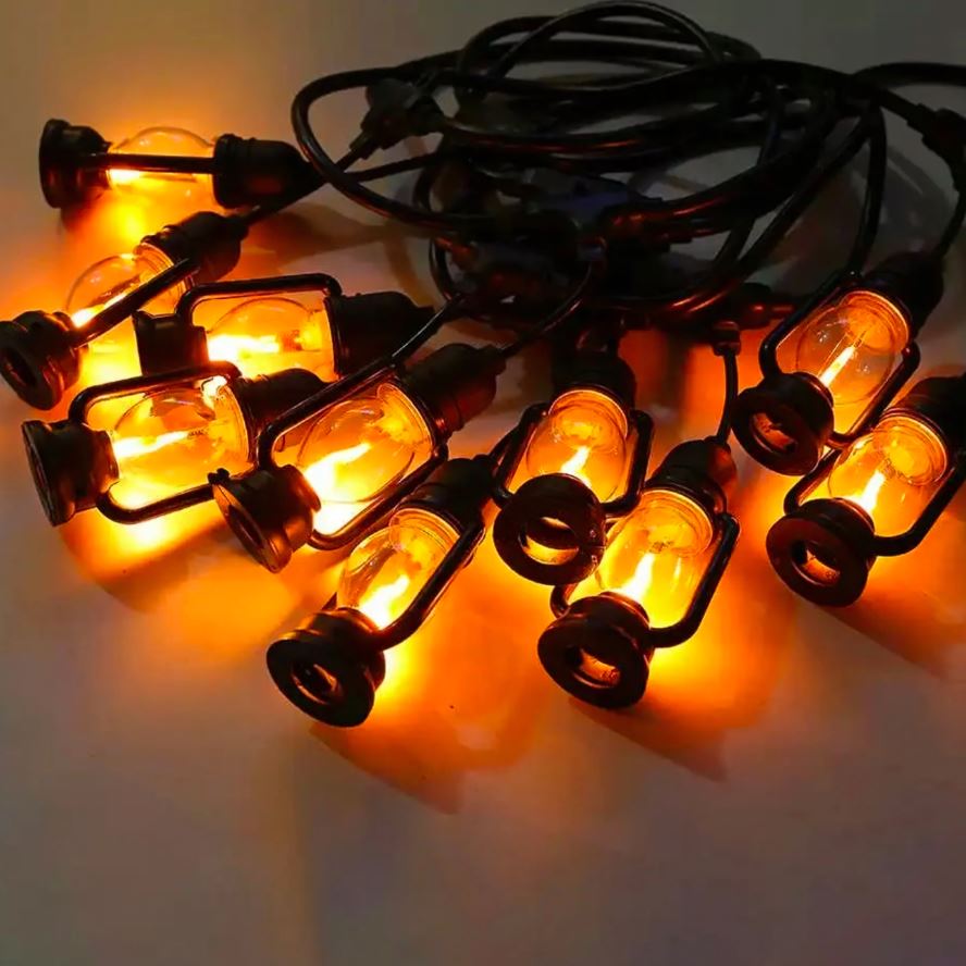 GIRLANDA ŚWIETLANA LAMPKI DEKORACYJNE LED 10SZT LATARENKI OGRODOWE 10CM 5M