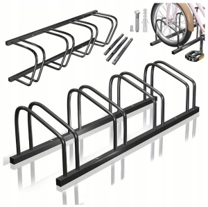 Fahrradträger für 4 Fahrräder, Fahrradhalterung, schwarzer Stahl, groß, massiv, 100 x 32,5 x 26
