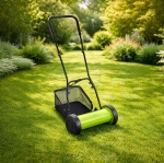 KOSIARKA RĘCZNA BĘBNOWA MECHANICZNA WRZECIONOWA PCHANA Z KOSZEM 16" 40 cm
