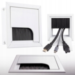 PRZEPUST KABLA KABLI ALU 80x80 mm SZCZOTKA MASKUJĄCA PRZELOTKA BIAŁY