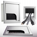 PRZEPUST KABLA KABLI ALU 80x80 mm SZCZOTKA MASKUJĄCA PRZELOTKA CHROM MAT