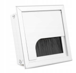 PRZEPUST KABLA KABLI ALU 80x80 mm SZCZOTKA MASKUJĄCA PRZELOTKA CHROM MAT