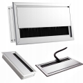 PRZEPUST KABLA ALUMINIOWY 80x160 mm SZCZOTKA MASKUJĄCA PRZELOTKA CHROM MAT