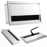 PRZEPUST KABLA ALUMINIOWY 80x160 mm SZCZOTKA MASKUJĄCA PRZELOTKA CHROM MAT