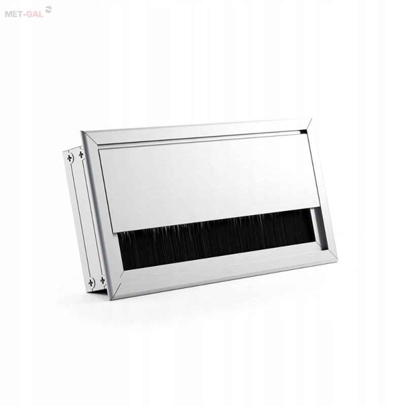 PRZEPUST KABLA ALUMINIOWY 80x160 mm SZCZOTKA MASKUJĄCA PRZELOTKA CHROM MAT
