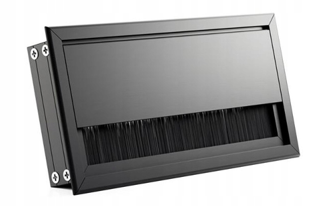 PRZEPUST KABLA ALUMINIOWY 80x160 mm SZCZOTKA MASKUJĄCA PRZELOTKA CZARNA
