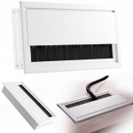 PRZEPUST KABLA ALUMINIOWY 80x160 mm SZCZOTKA MASKUJĄCA PRZELOTKA BIAŁA