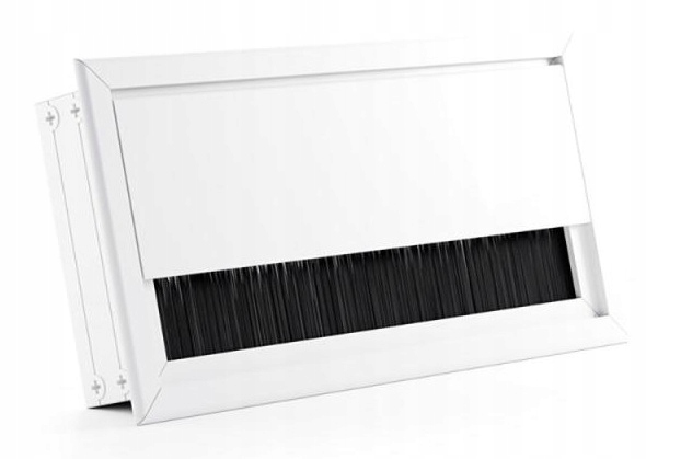 PRZEPUST KABLA ALUMINIOWY 80x160 mm SZCZOTKA MASKUJĄCA PRZELOTKA BIAŁA