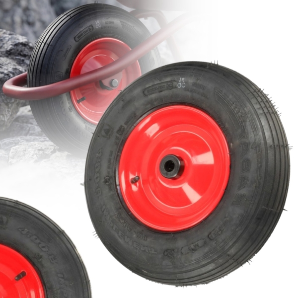 KÓŁKO DO TACZKI KOŁO DO TACZEK WÓZKA 400 mm MOCNE 4PR FI 20 ŁOŻYSKO