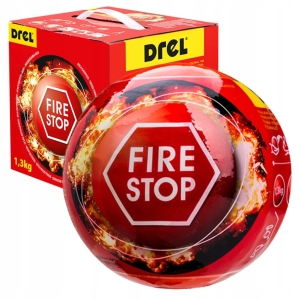 DREL Feuerlöschkugel, Feuerlöscher für Zuhause, Werkstatt und Auto, Pulver, 2 kg