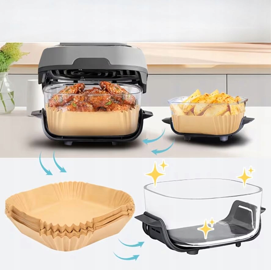 WKŁAD DO AIR FRYER PAPIER WKŁADY PAPIEROWE DO FRYTKOWNICY BEZTŁUSZCZOWEJ