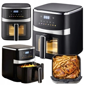Fettfreie Heißluftfritteuse, 5 Liter Frittiervolumen, 1500 W, 8 Programme, leistungsstark