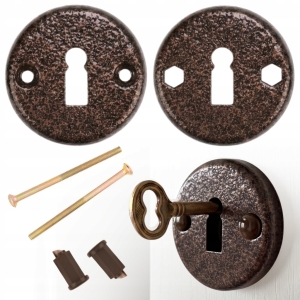 Untere Kupferrosette, untere runde Türrosette für Türen, Scheiben, Schlüssel