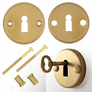 UNTERE GOLDENE TÜR, RUNDE ROSENVERZIERUNG, UNTERE TÜR, SCHEIBENSCHLÜSSEL