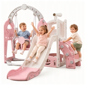 Spielplatzrutsche, freistehende Schaukel, Kinderrutsche mit Leiter