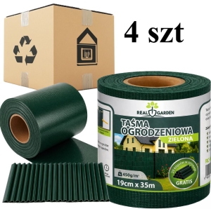 4 Stück Zaunband 19 cm x 35 m, grün, Zaunpaneelabdeckung