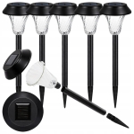 ZESTAW 6 LAMP LAMPY OGRODOWE SOLARNE WBIJANE WODOODPORNE 41CM ZEWNĘTRZNE