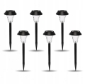 ZESTAW 6 LAMP LAMPY OGRODOWE SOLARNE WBIJANE WODOODPORNE 41CM ZEWNĘTRZNE
