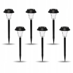 ZESTAW 6 LAMP LAMPY OGRODOWE SOLARNE WBIJANE WODOODPORNE 41CM ZEWNĘTRZNE