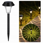 ZESTAW 6 LAMP LAMPY OGRODOWE SOLARNE WBIJANE WODOODPORNE 41CM ZEWNĘTRZNE