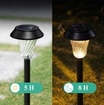 ZESTAW 6 LAMP LAMPY OGRODOWE SOLARNE WBIJANE WODOODPORNE 41CM ZEWNĘTRZNE