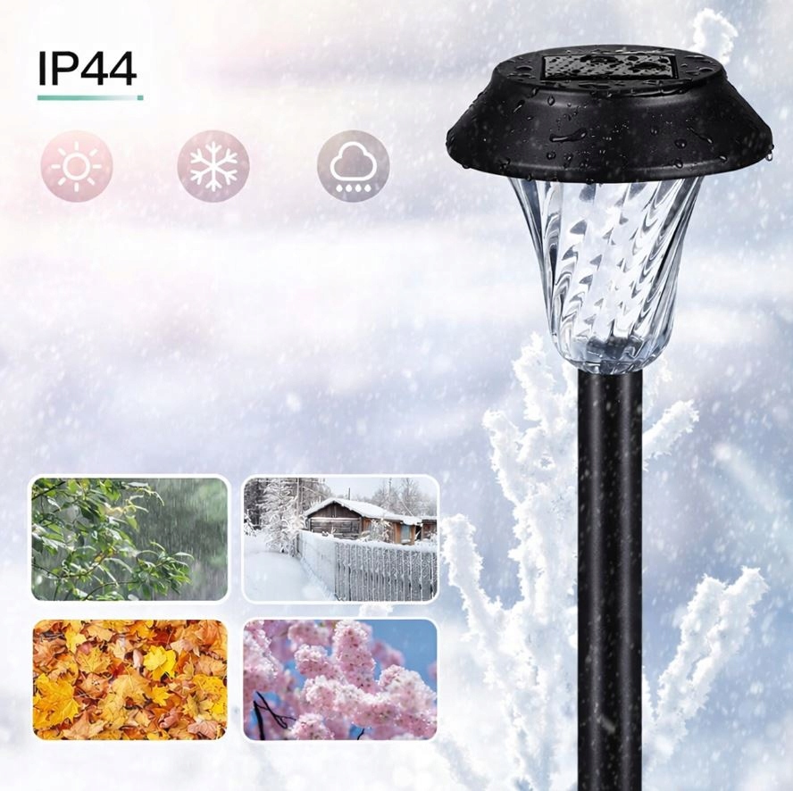 ZESTAW 6 LAMP LAMPY OGRODOWE SOLARNE WBIJANE WODOODPORNE 41CM ZEWNĘTRZNE