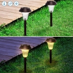ZESTAW 6 LAMP LAMPY OGRODOWE SOLARNE WBIJANE WODOODPORNE 41CM ZEWNĘTRZNE