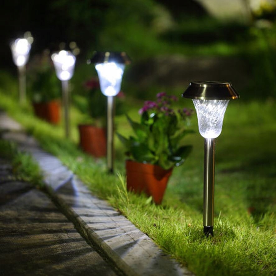 ZESTAW 6 LAMP LAMPY OGRODOWE SOLARNE WBIJANE WODOODPORNE 41CM ZEWNĘTRZNE