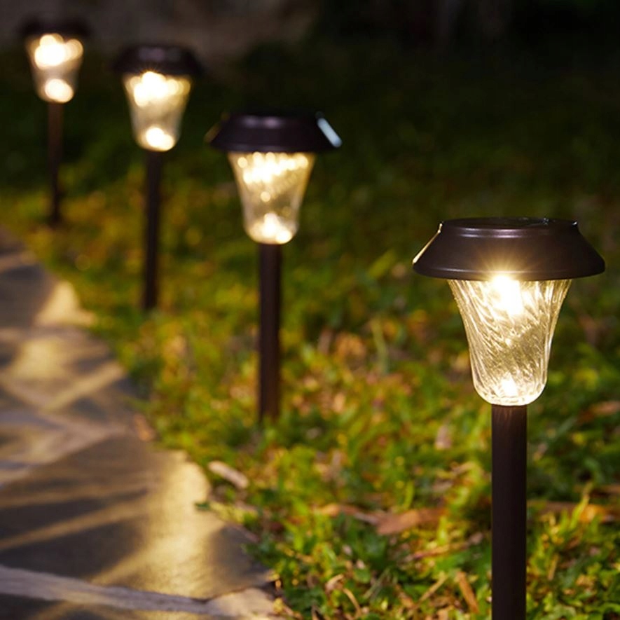 ZESTAW 6 LAMP LAMPY OGRODOWE SOLARNE WBIJANE WODOODPORNE 41CM ZEWNĘTRZNE