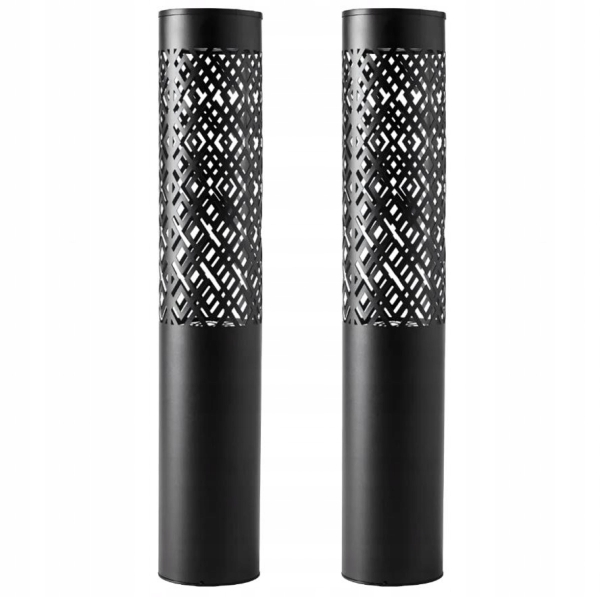 2 LAMPY OGRODOWE SOLARNE WBIJANA SŁUPEK 71CM DEKORACYJNA POCHODNIA LATARNIA