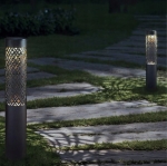 2 LAMPY OGRODOWE SOLARNE WBIJANA SŁUPEK 71CM DEKORACYJNA POCHODNIA LATARNIA