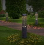 2 LAMPY OGRODOWE SOLARNE WBIJANA SŁUPEK 71CM DEKORACYJNA POCHODNIA LATARNIA
