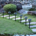 ZESTAW 8 LAMP LAMPY OGRODOWE SOLARNE WBIJANE WODOODPORNE 40CM ZEWNĘTRZNE
