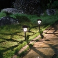 ZESTAW 8 LAMP LAMPY OGRODOWE SOLARNE WBIJANE WODOODPORNE 40CM ZEWNĘTRZNE