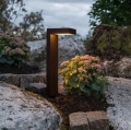 2X LAMPA SOLARNA OGRODOWA LED WBIJANA CZUJNIK ZMIERZCHU OGRÓD 55CM BRĄZOWA