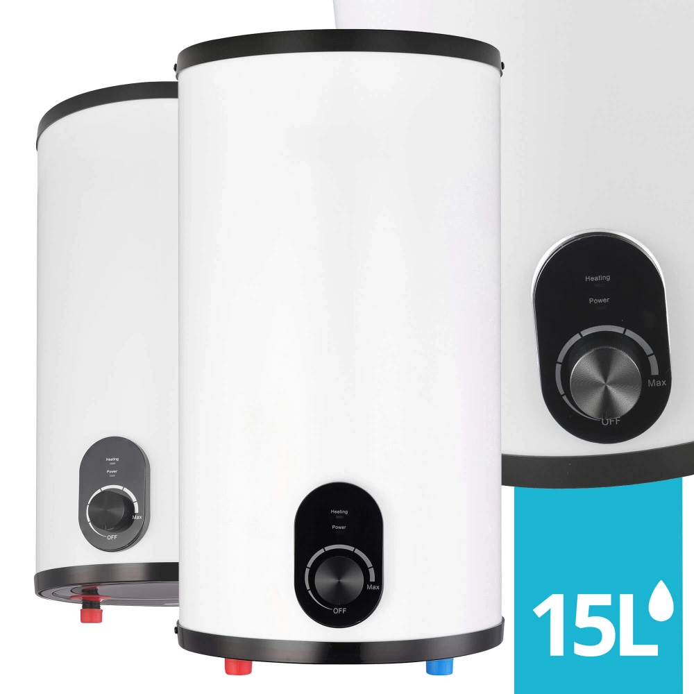 ELEKTRYCZNY PODGRZEWACZ WODY 15 L PRZEPŁYWOWY PODŁĄCZ DOLNY NADUMYWALKOWY