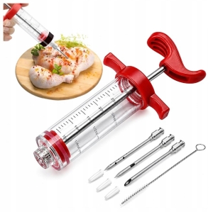 Spritze für Fleisch, Wurstwaren, Pökeln, Injektionsspritze 30 ml, 3 Nadeln