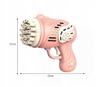 RÓŻOWY PISTOLET NA BAŃKI MYDLANE MASZYNA DO BANIEK GENERATOR PŁYN AKCESORIA