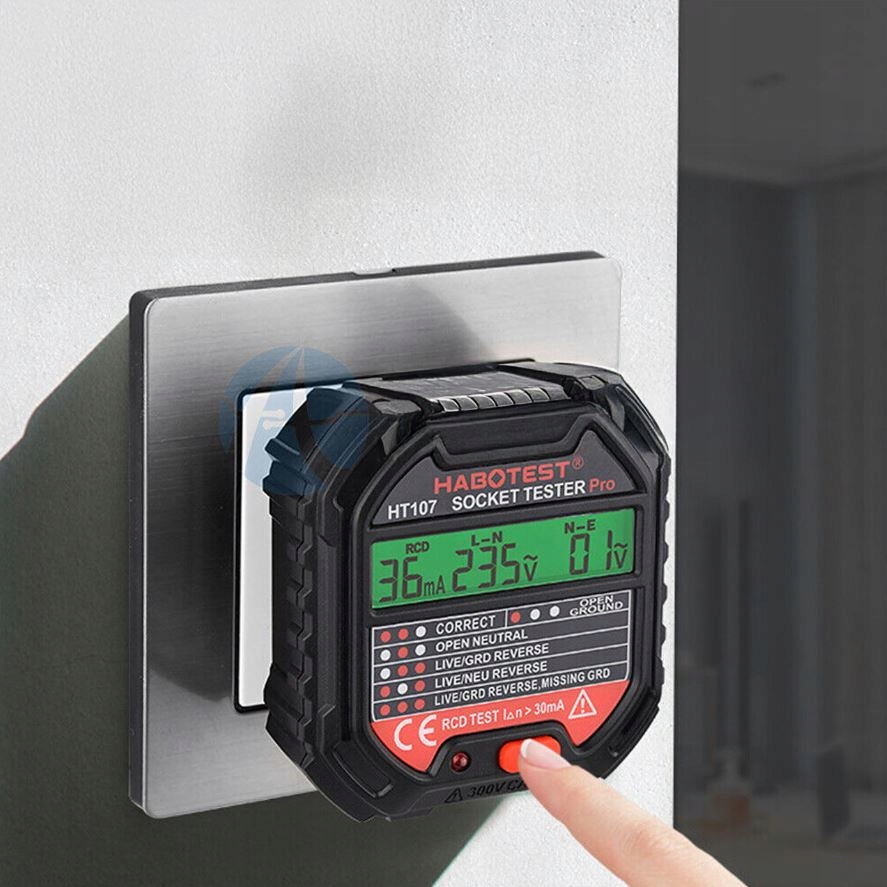 TESTER NAPIĘCIA GNIAZD SIECIOWYCH ELEKTRYCZNYCH GNIAZDEK KONTAKTÓW LCD RCD