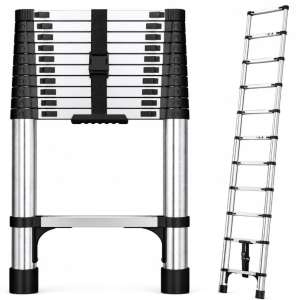 Teleskopleiter, 11 Stufen, zusammenklappbar, 150 kg, rutschfest, 3,2 m