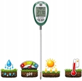 KWASOMIERZ TESTER GLEBY ZIEMI PODŁOŻA PH ZIEMI 4W1 MIERNIK TEMPERATURA