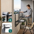 STOLIK BALKONOWY SKŁADANY WISZĄCY STÓŁ NA BALKON TARAS REGULOWANY 30KG